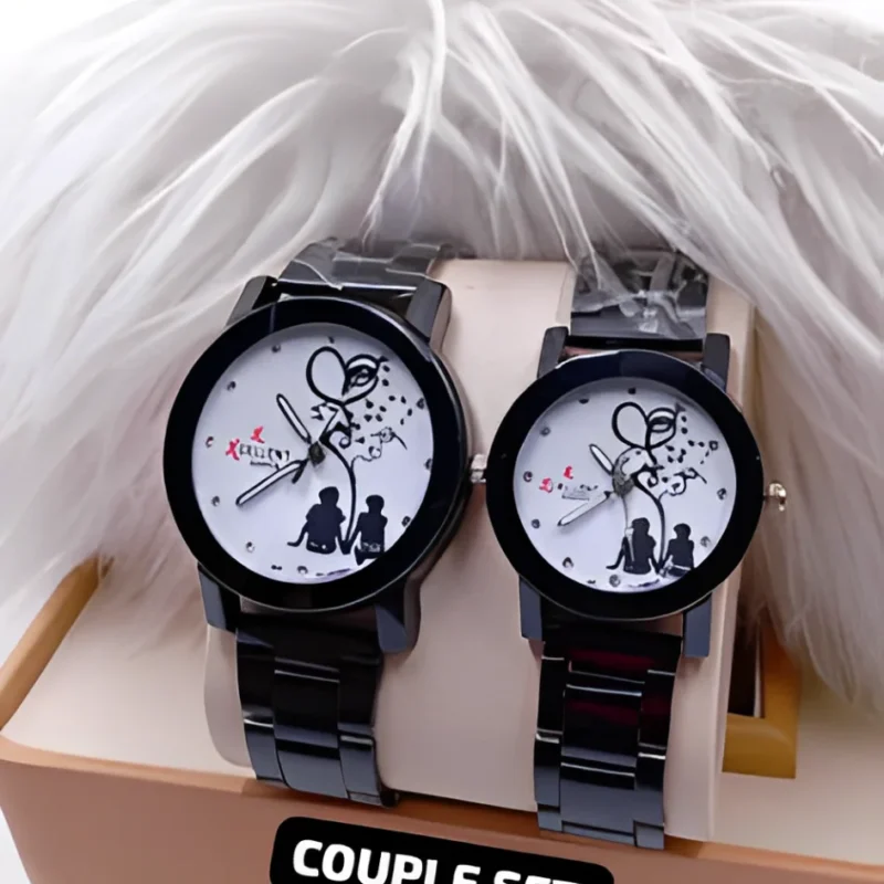 2Pcs Love couple lovers Couple Wrist Watch