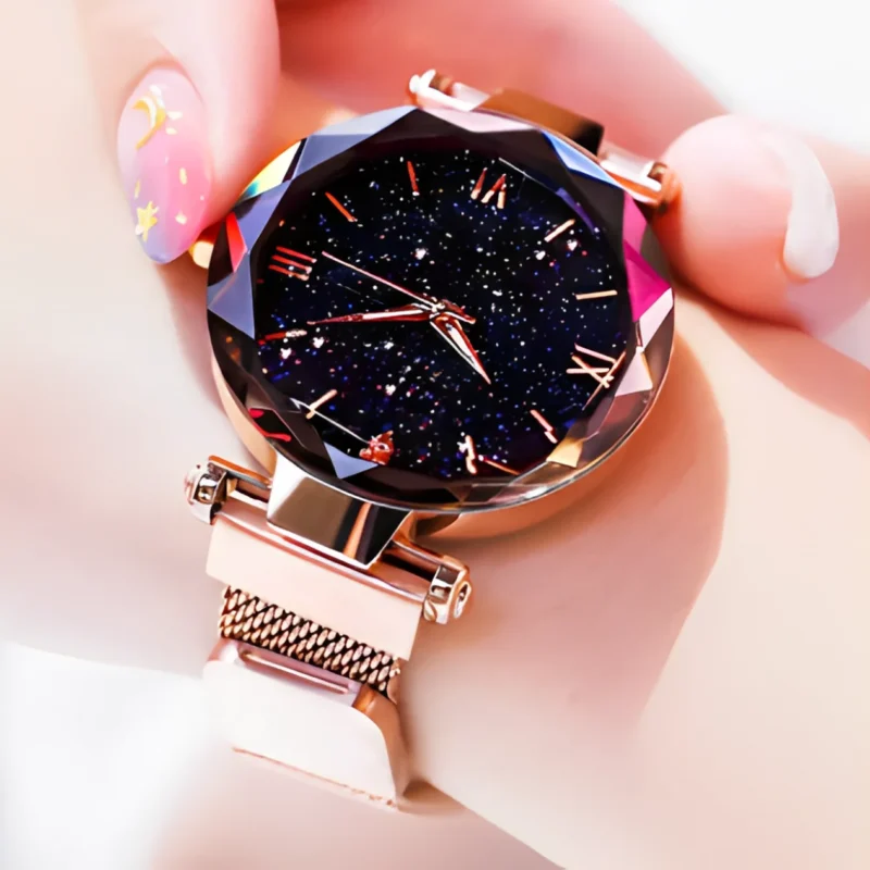 Womens Fashion Starry Sky Watches Magnet Buckle