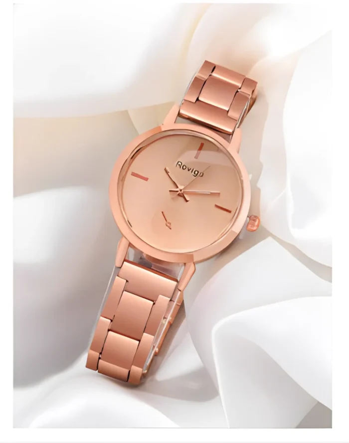 Women's Fashion Watch Simple Rose Gold Steel Band