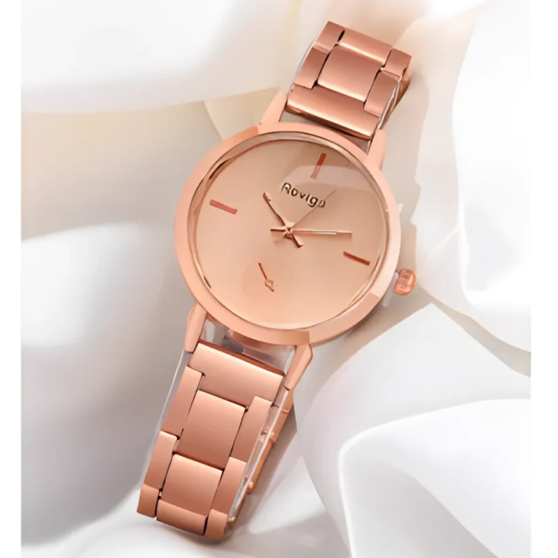 Women's Fashion Watch Simple Rose Gold Steel Band