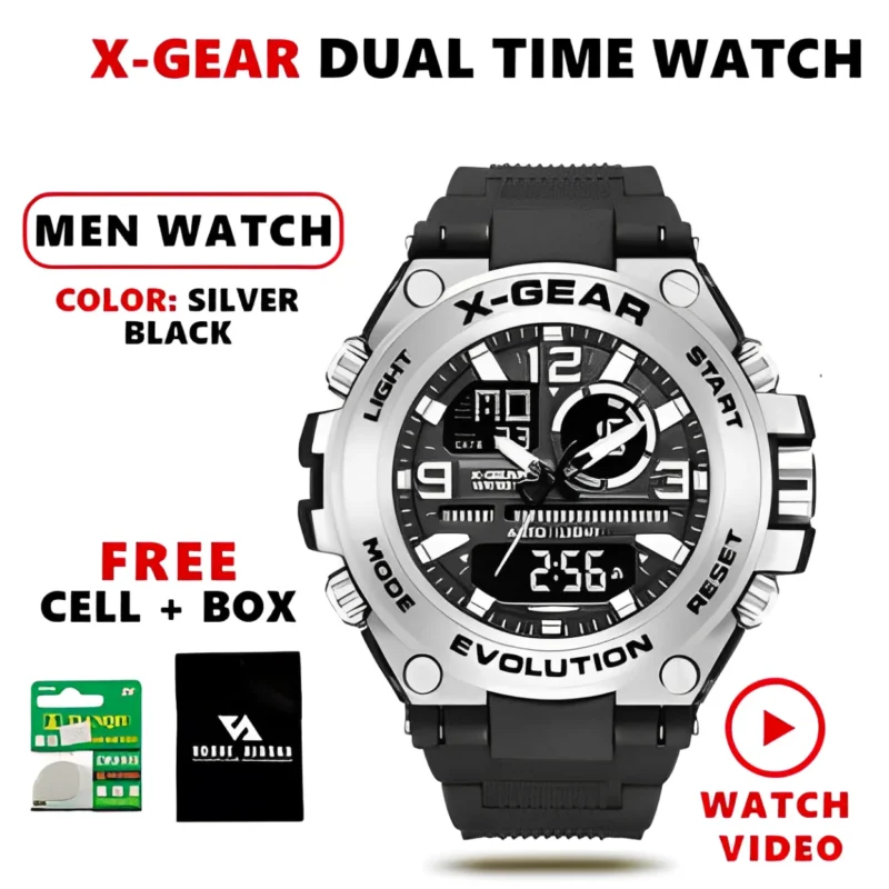 985 Series Dual Time Sports Watch Stainless Steel Dial