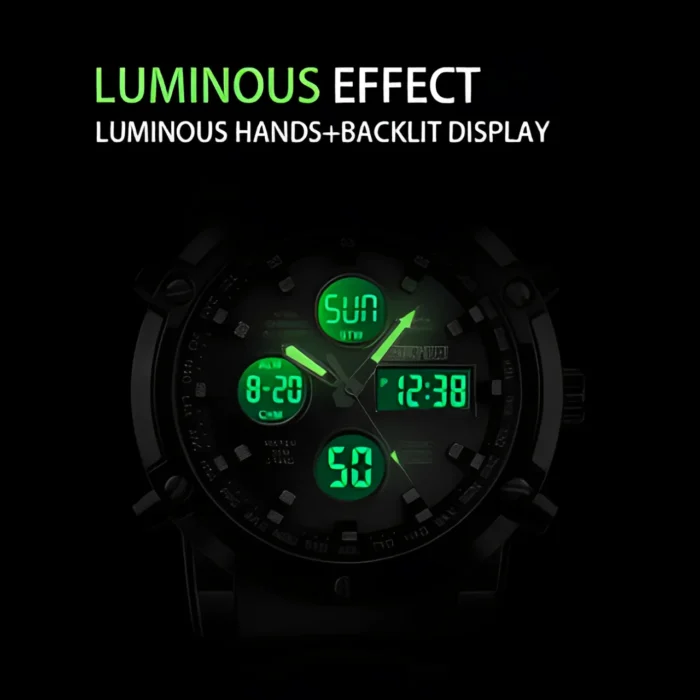 Sports Fashion Quartz Dual Display Waterproof Watch For Men