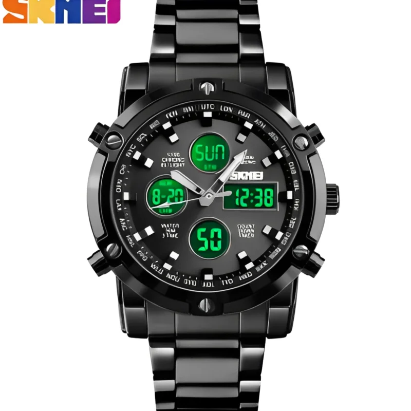 Sports Fashion Quartz Dual Display Waterproof Watch For Men